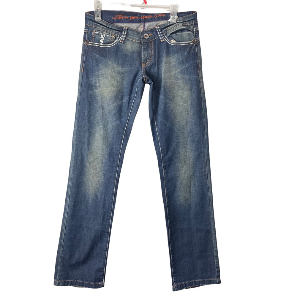 Spykar Veronica navy blue skinny jeans mildly distressed 30 x 32